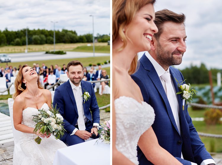 radość podczas ceremonii ślubnej